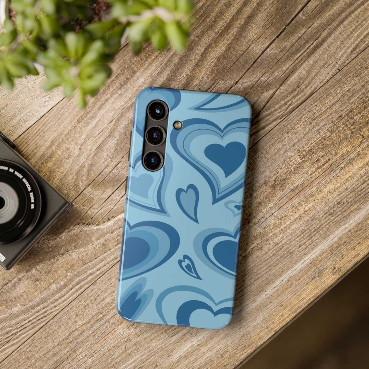 Blue Hearts Pattern Phone Case