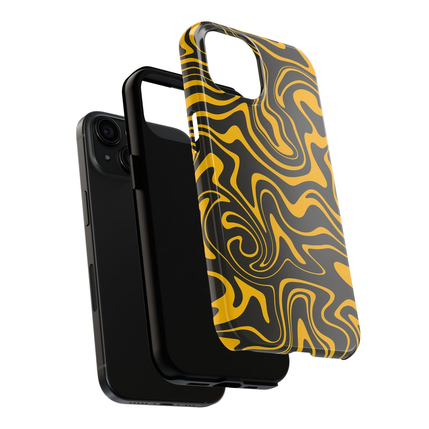 Black and Gold Mix Pattern Phone Case
