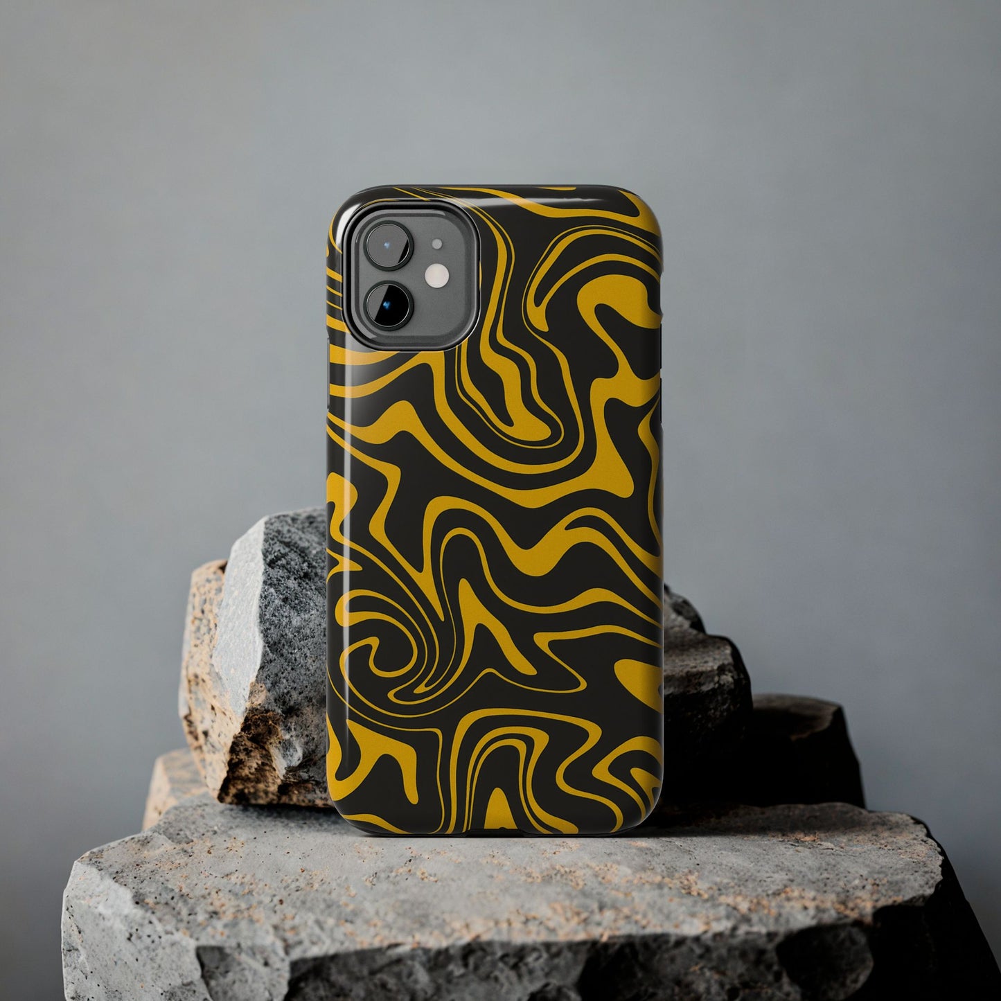 Black and Gold Mix Pattern Phone Case