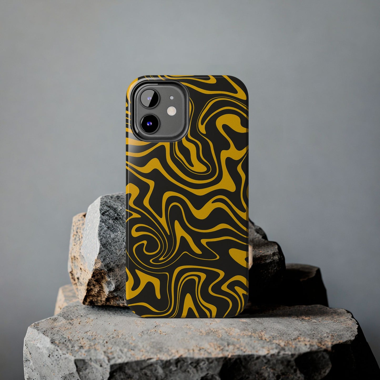Black and Gold Mix Pattern Phone Case