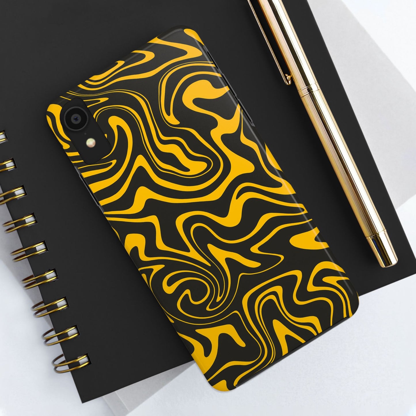 Black and Gold Mix Pattern Phone Case