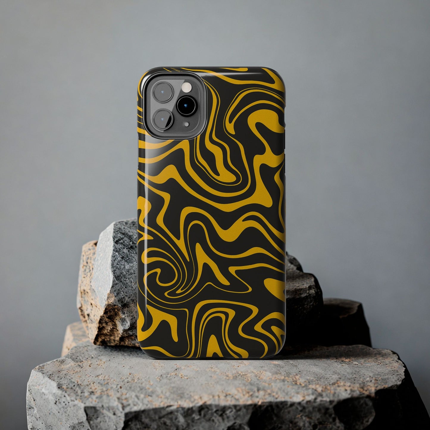 Black and Gold Mix Pattern Phone Case