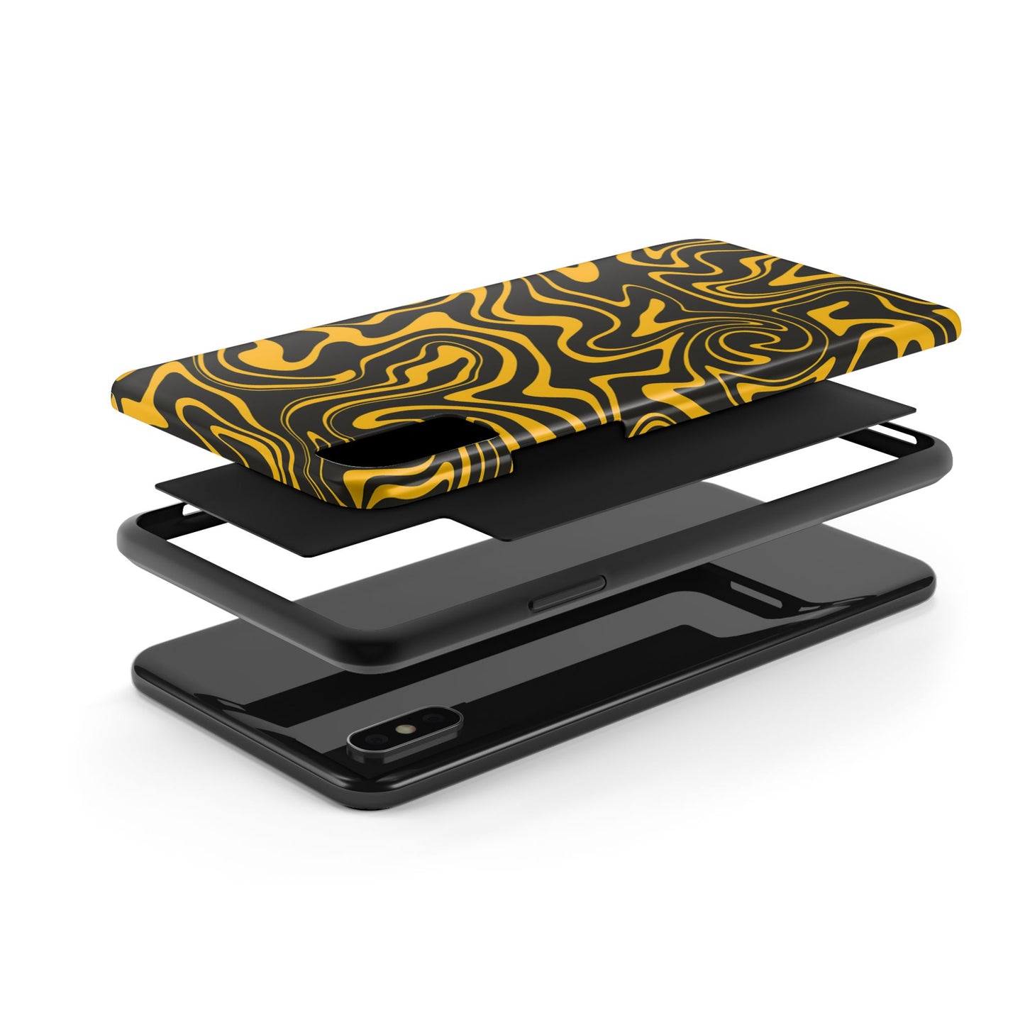 Black and Gold Mix Pattern Phone Case