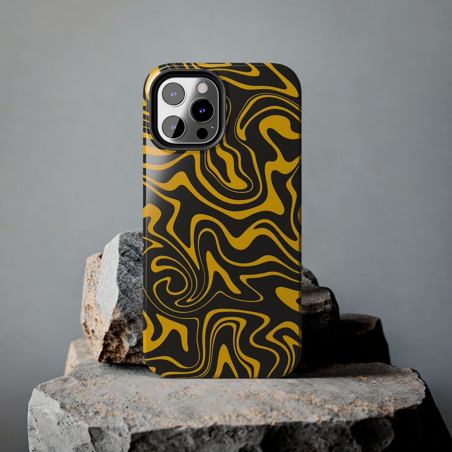 Black and Gold Mix Pattern Phone Case