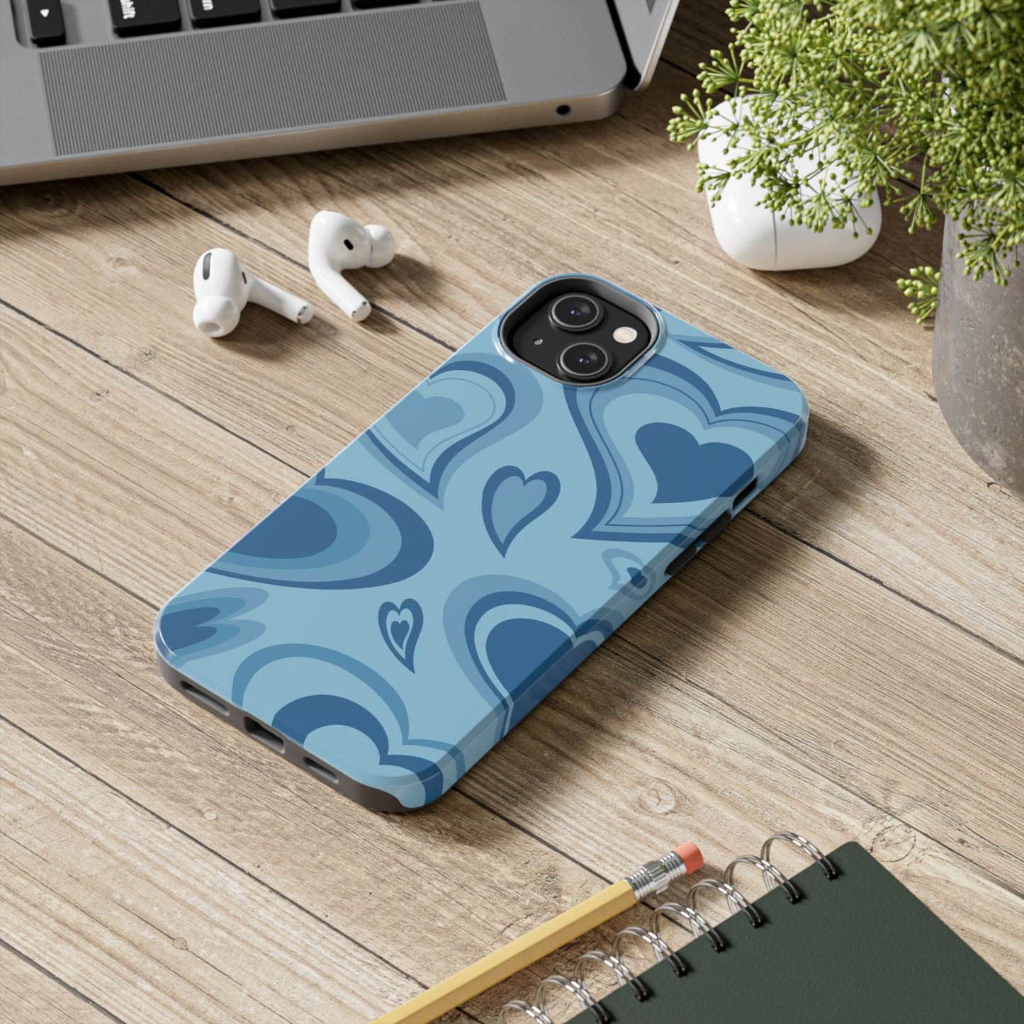 Blue Hearts Pattern Phone Case