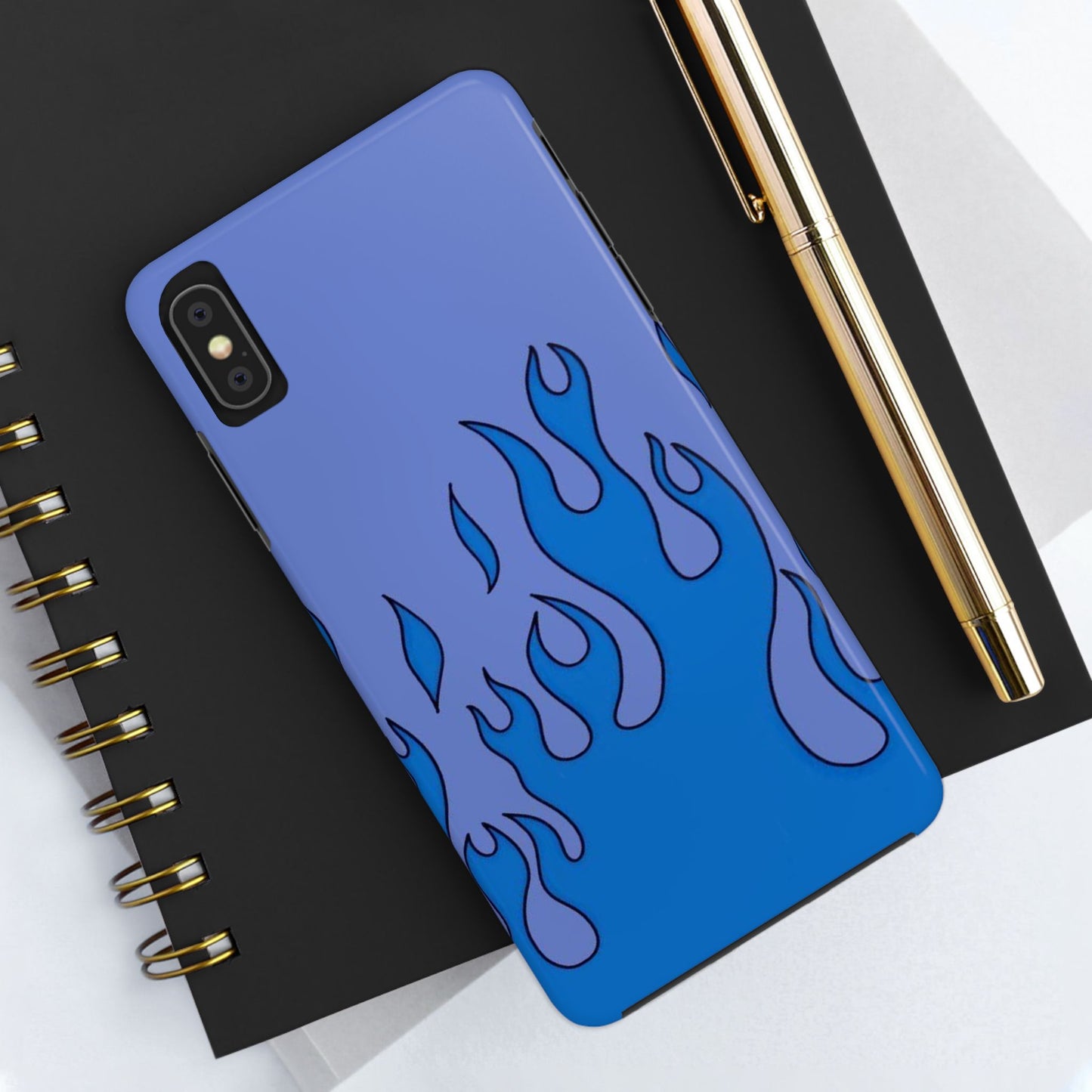 Blue Flames Pattern Phone Case