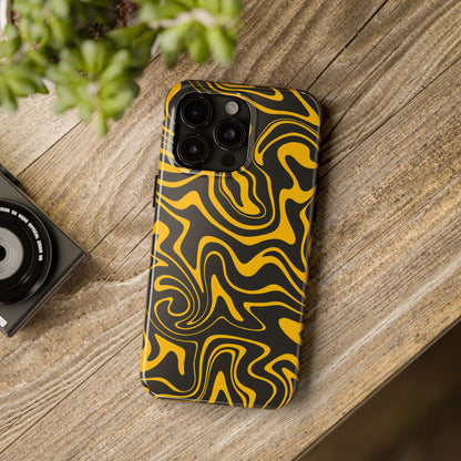 Black and Gold Mix Pattern Phone Case