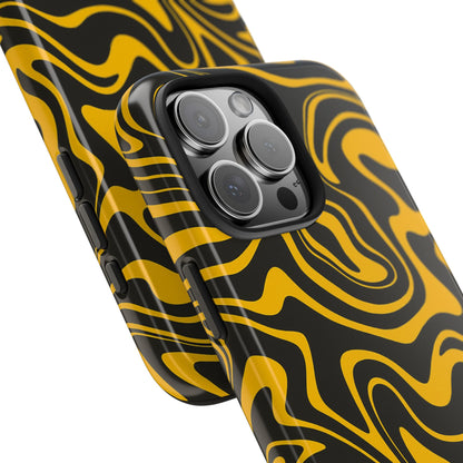 Black and Gold Mix Pattern Phone Case