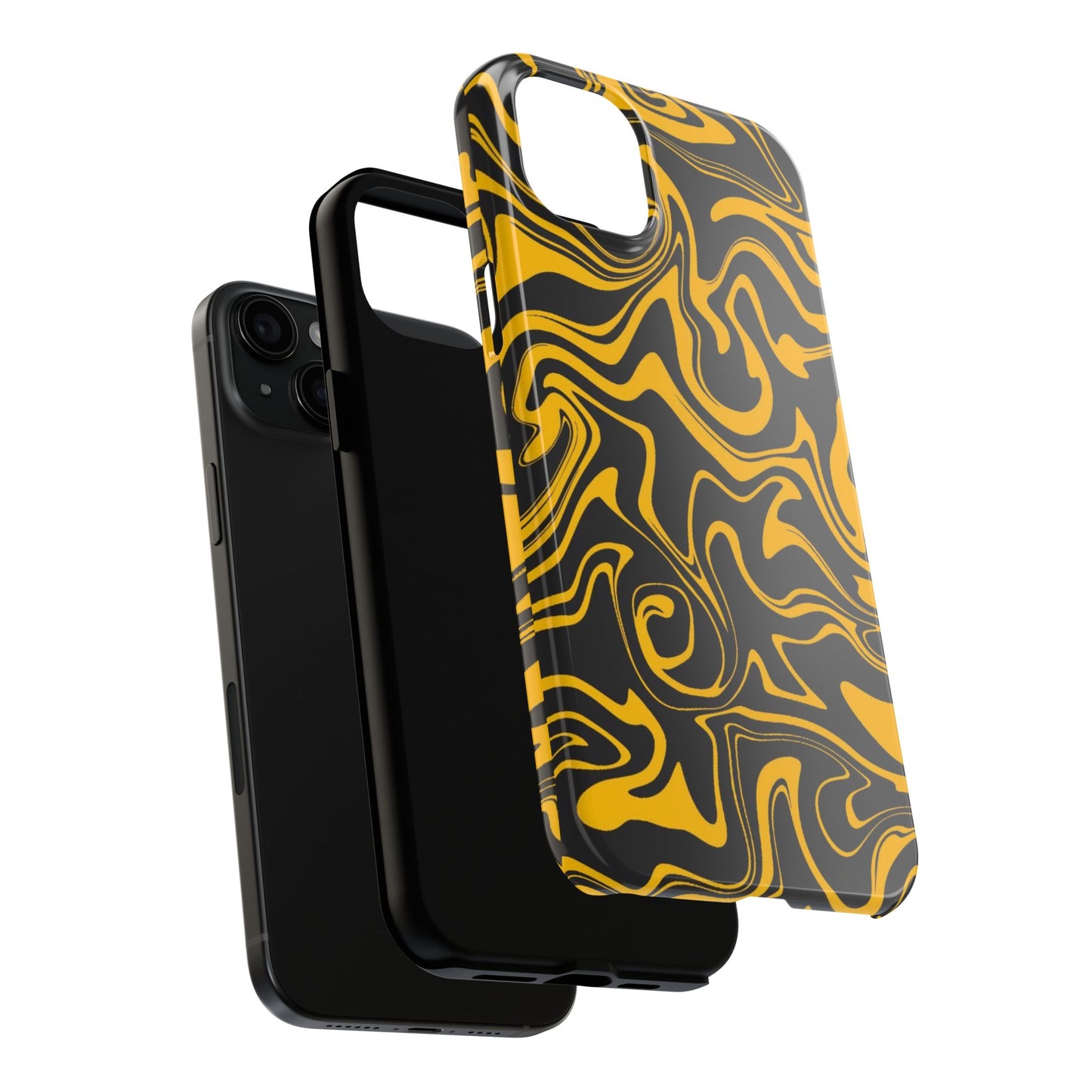 Black and Gold Mix Pattern Phone Case