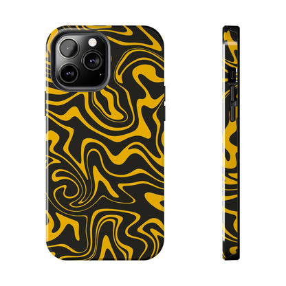Black and Gold Mix Pattern Phone Case