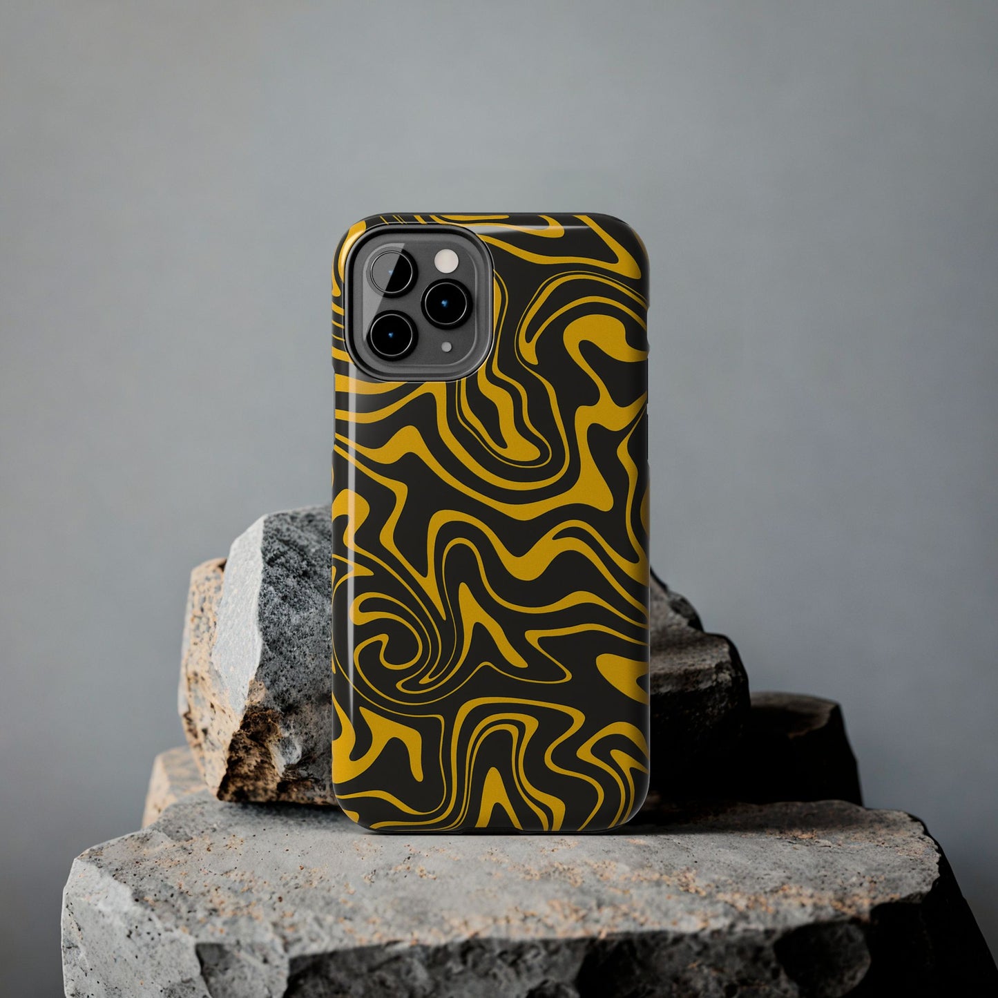 Black and Gold Mix Pattern Phone Case