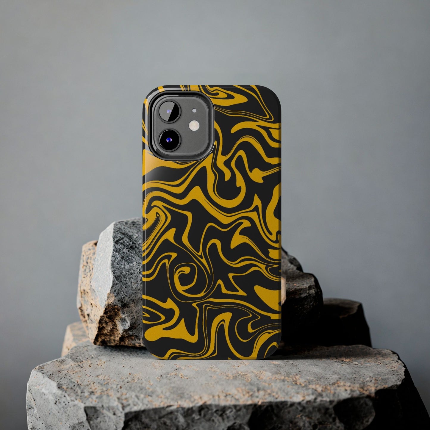 Black and Gold Mix Pattern Phone Case