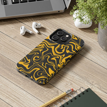 Black and Gold Mix Pattern Phone Case