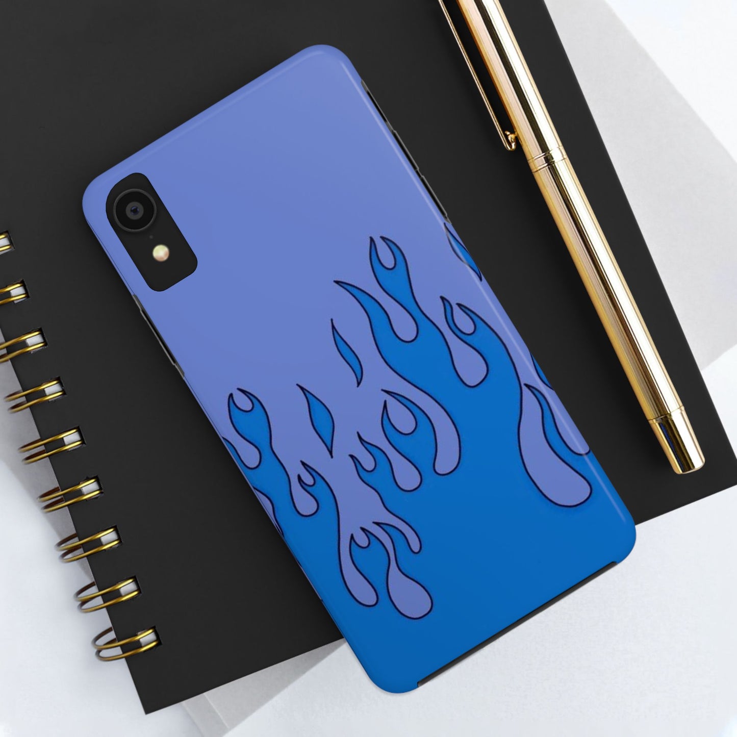 Blue Flames Pattern Phone Case