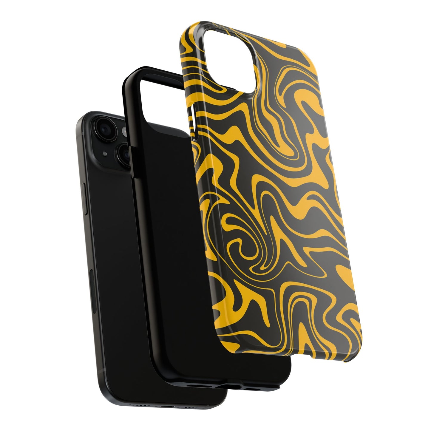 Black and Gold Mix Pattern Phone Case