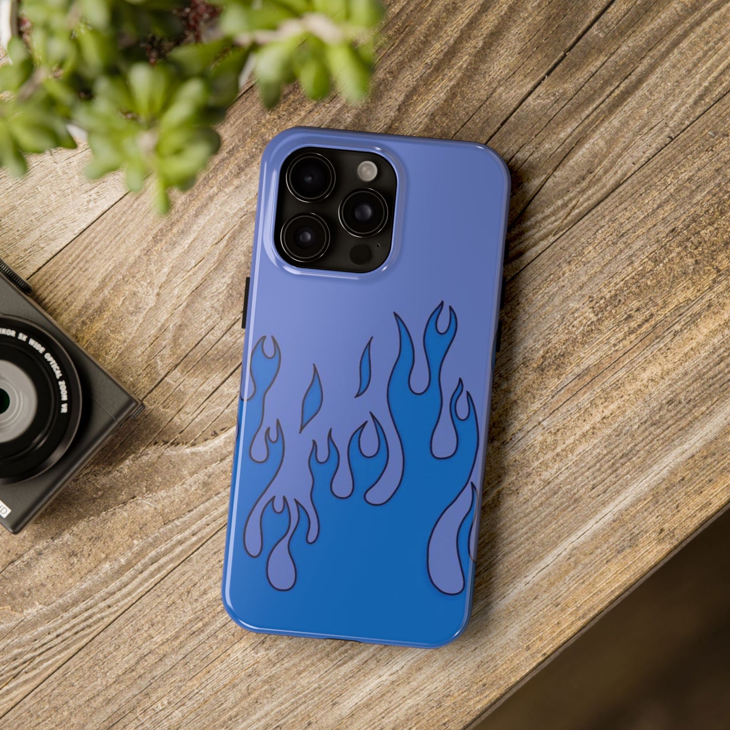 Blue Flames Pattern Phone Case