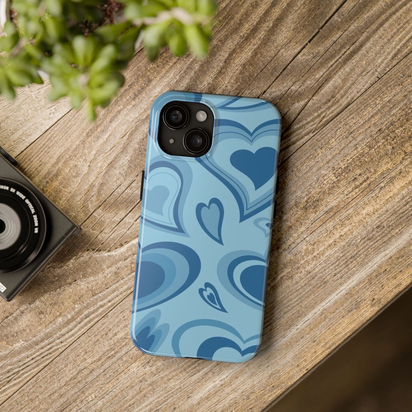Blue Hearts Pattern Phone Case