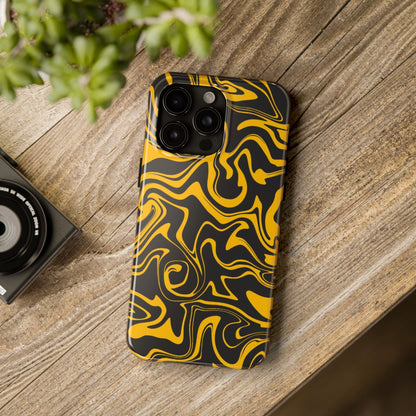 Black and Gold Mix Pattern Phone Case