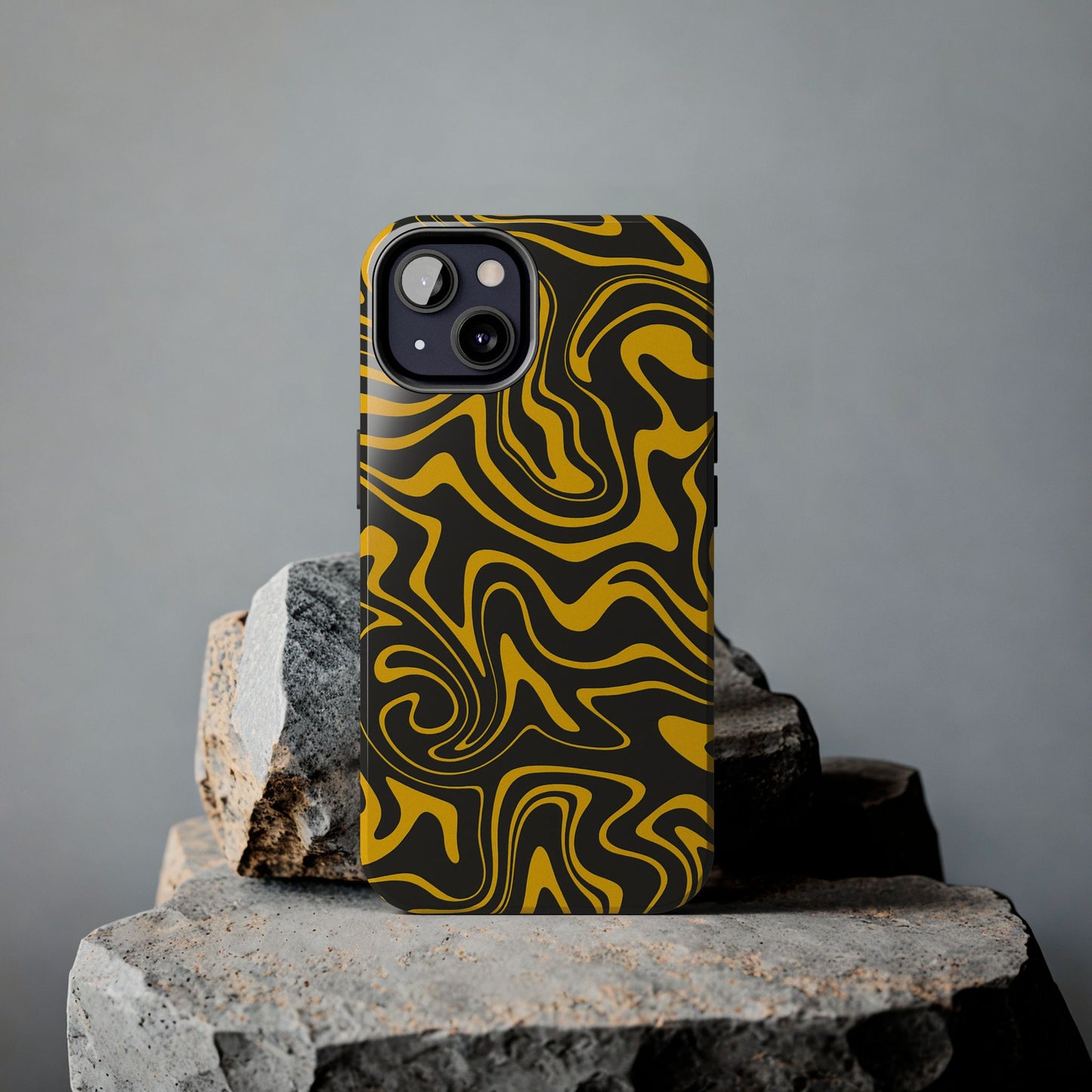 Black and Gold Mix Pattern Phone Case
