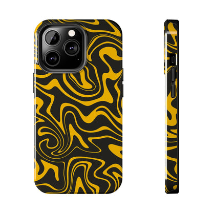 Black and Gold Mix Pattern Phone Case