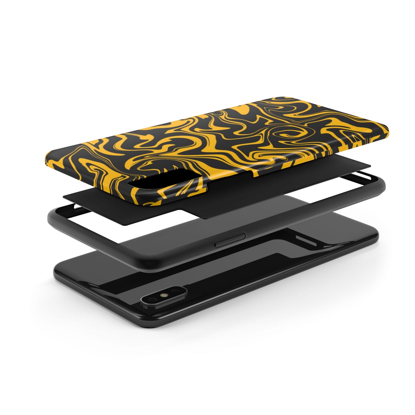 Black and Gold Mix Pattern Phone Case