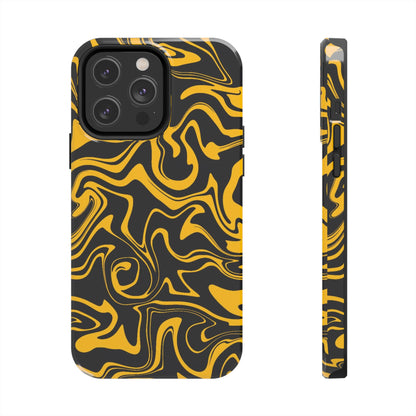 Black and Gold Mix Pattern Phone Case