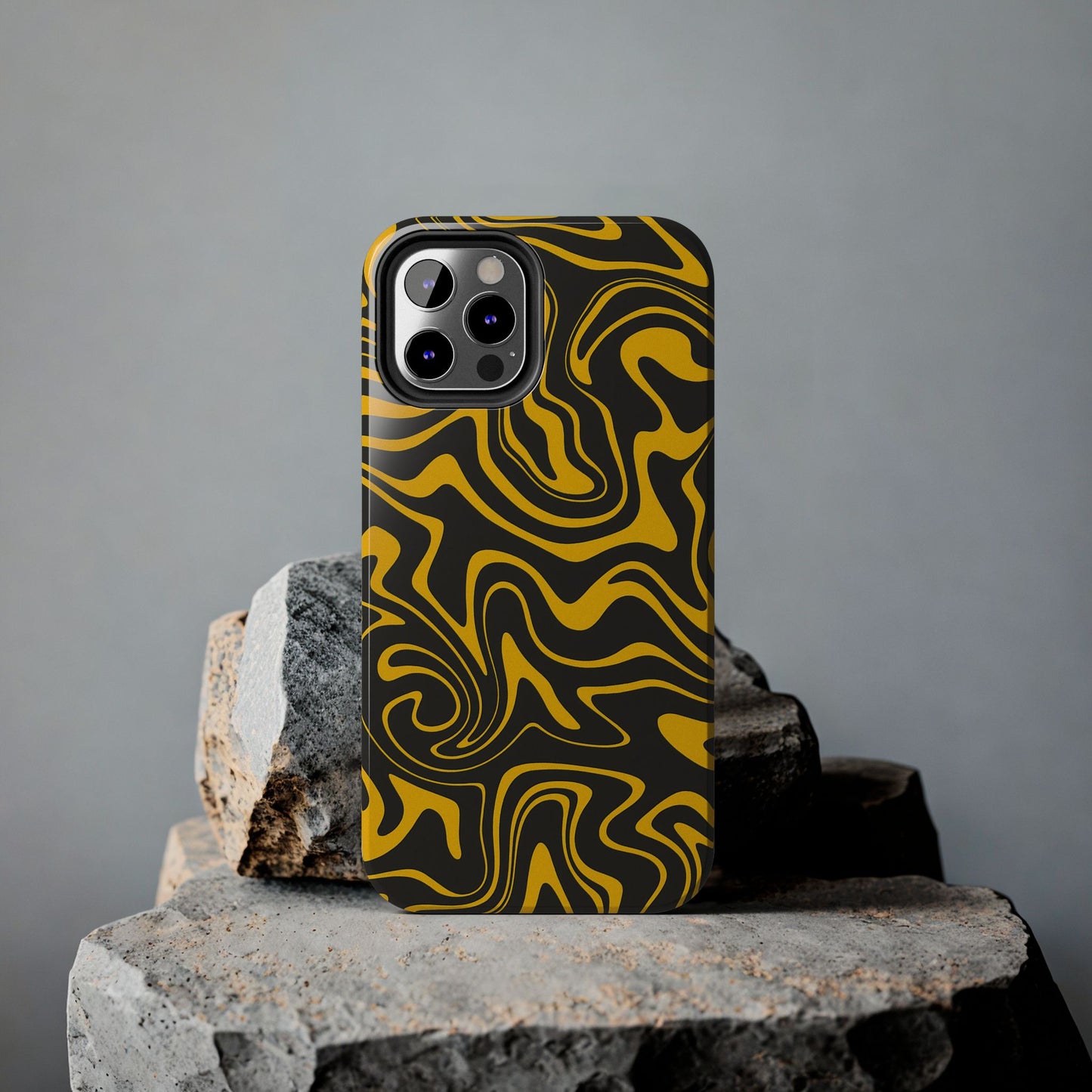 Black and Gold Mix Pattern Phone Case