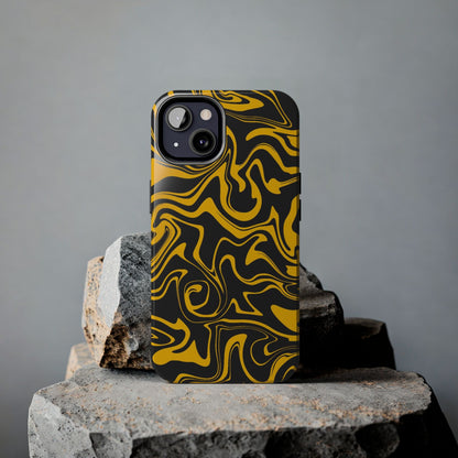 Black and Gold Mix Pattern Phone Case