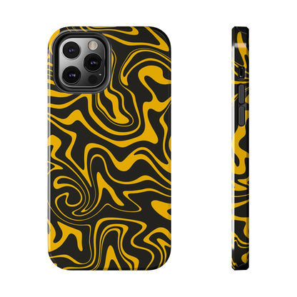 Black and Gold Mix Pattern Phone Case