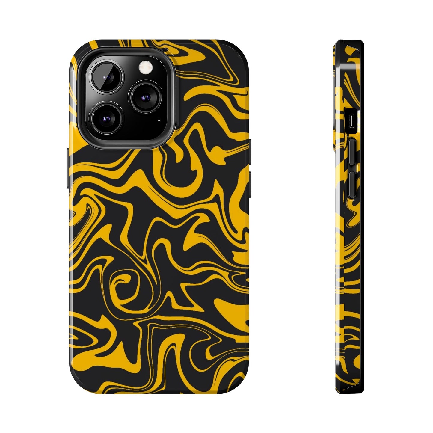 Black and Gold Mix Pattern Phone Case