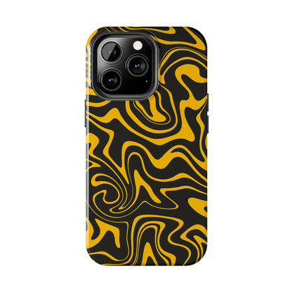 Black and Gold Mix Pattern Phone Case