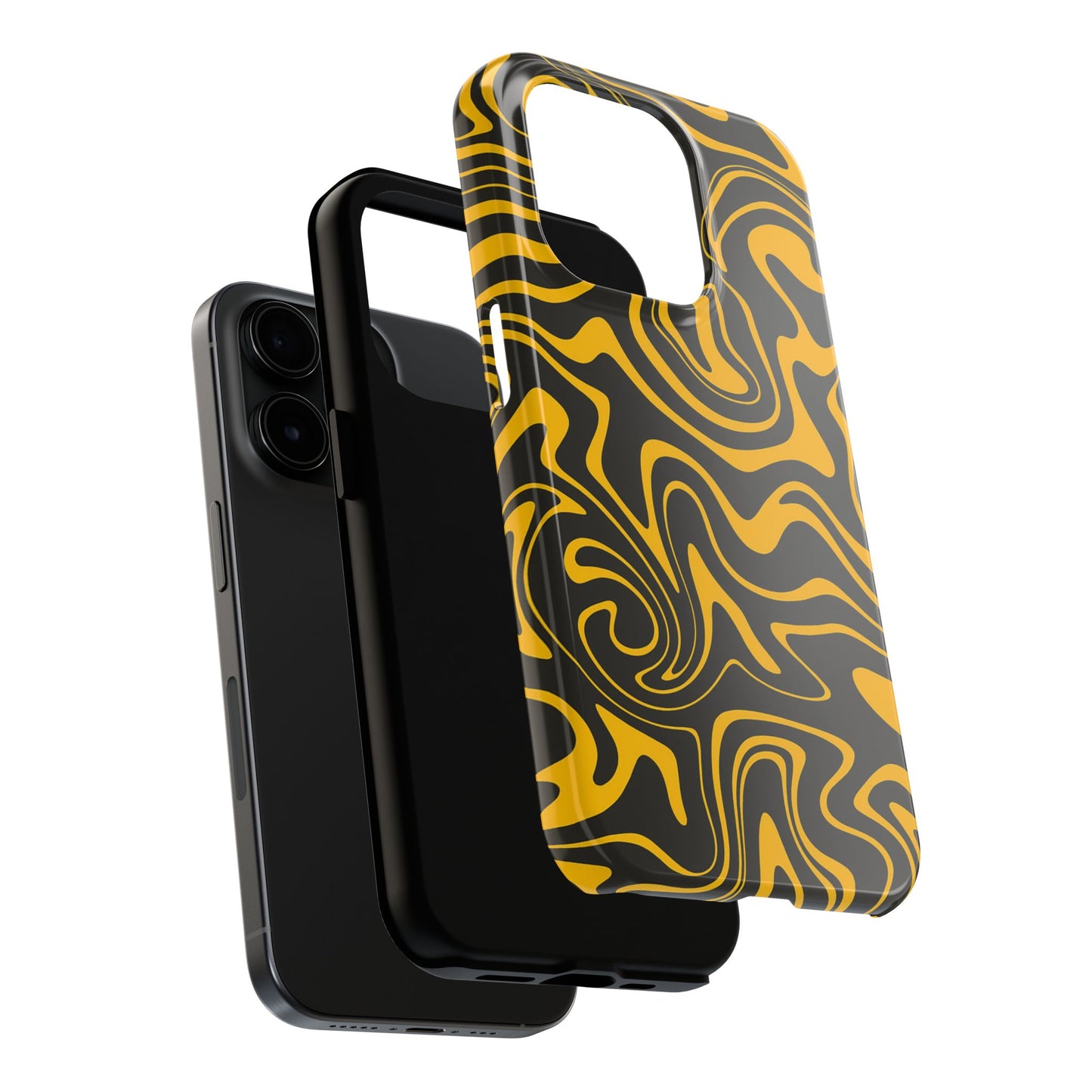 Black and Gold Mix Pattern Phone Case