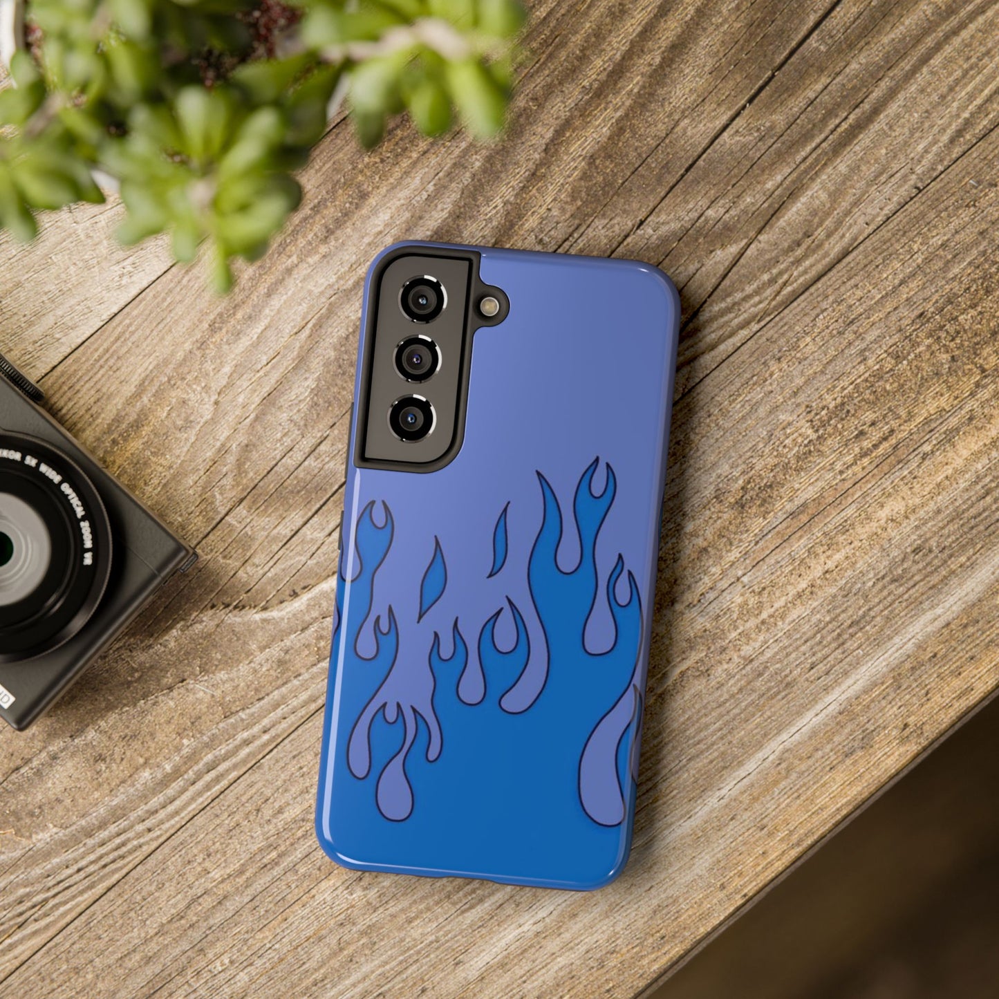 Blue Flames Pattern Phone Case