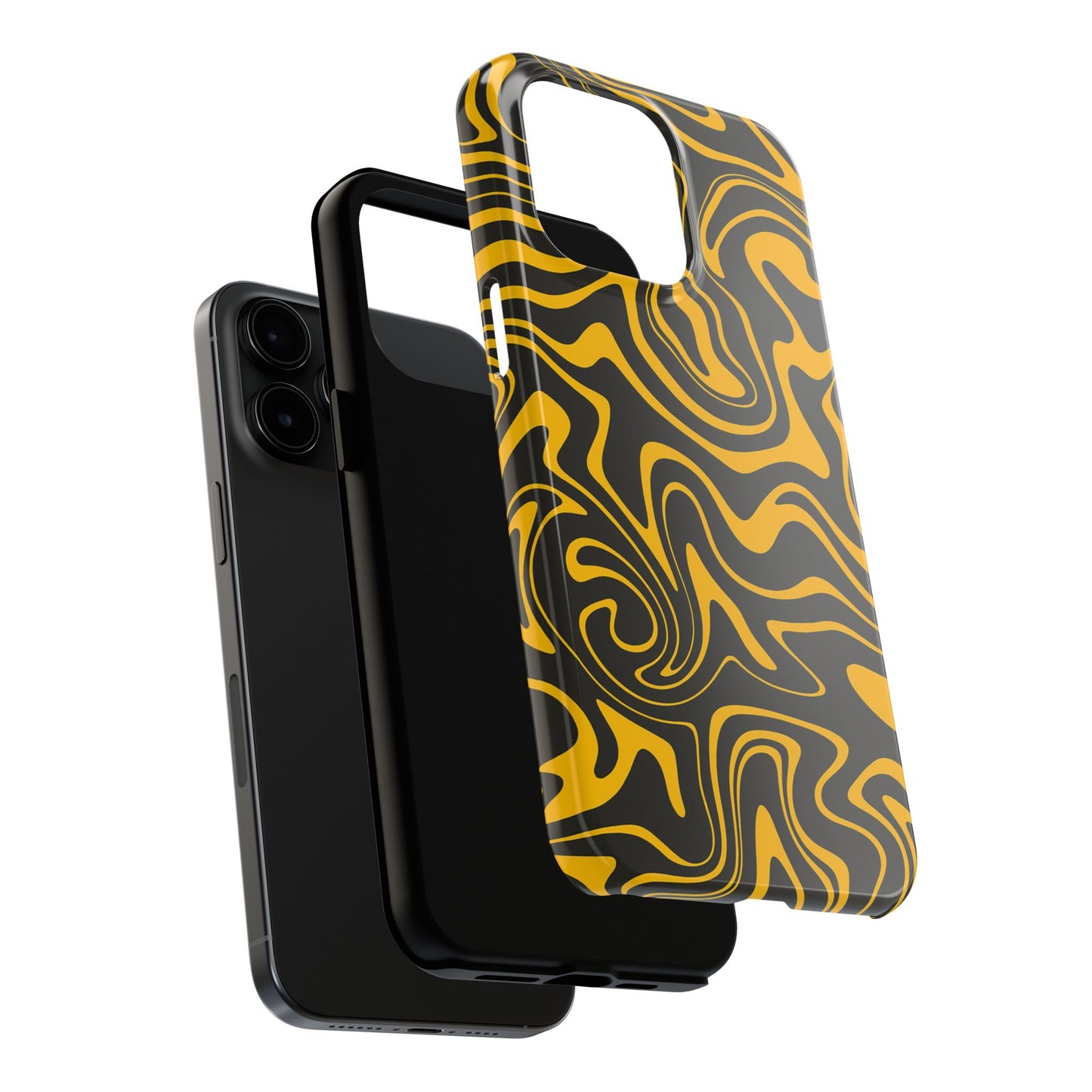 Black and Gold Mix Pattern Phone Case