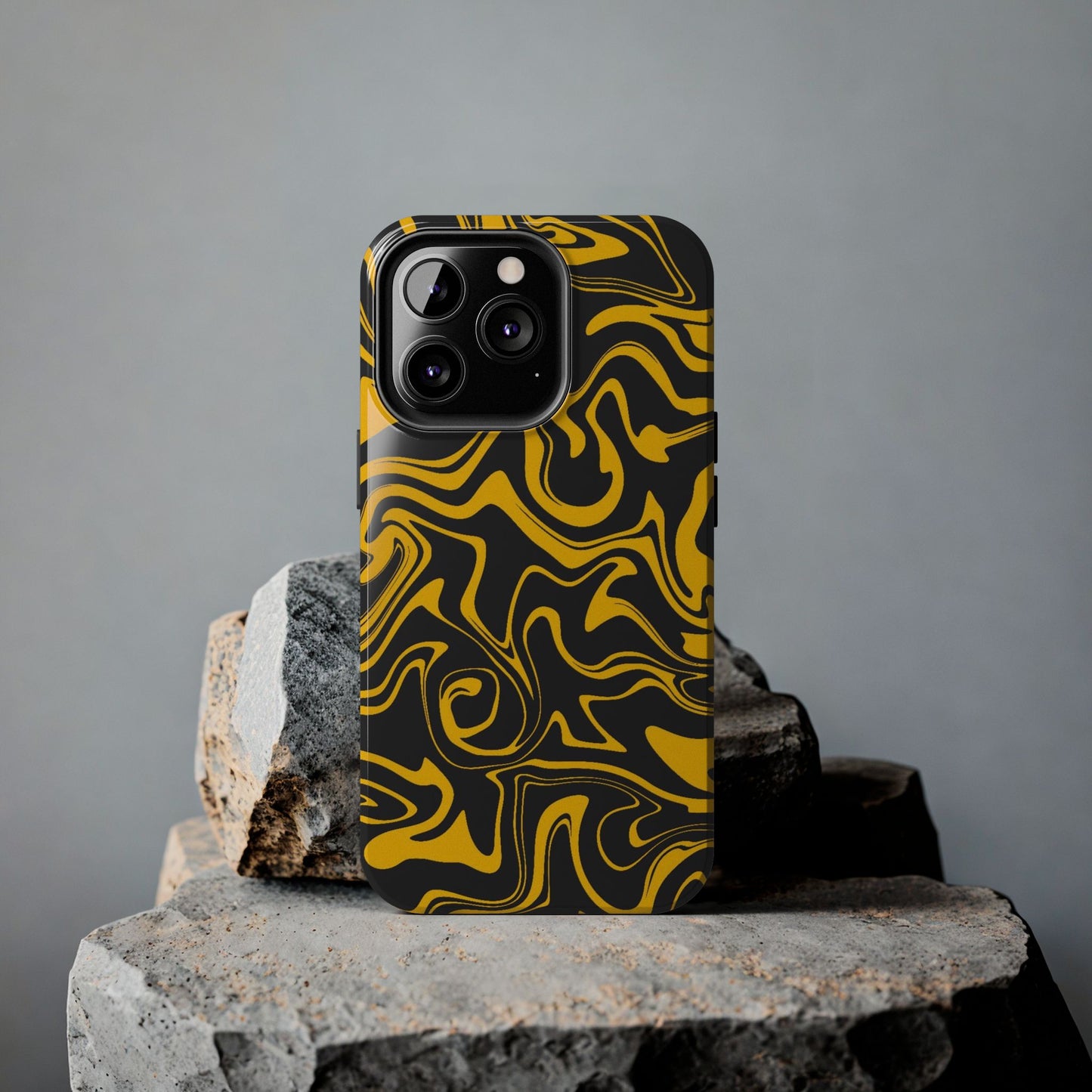 Black and Gold Mix Pattern Phone Case