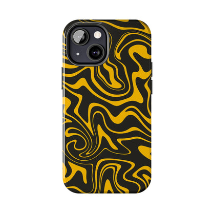 Black and Gold Mix Pattern Phone Case