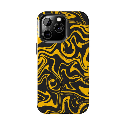 Black and Gold Mix Pattern Phone Case