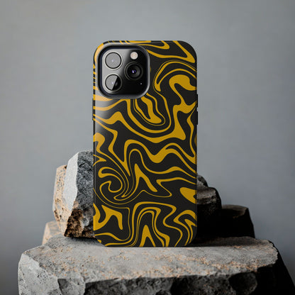 Black and Gold Mix Pattern Phone Case