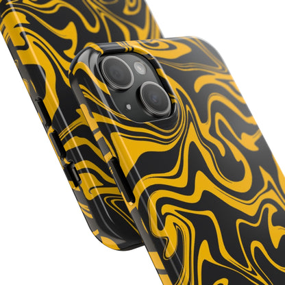 Black and Gold Mix Pattern Phone Case