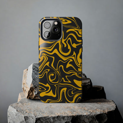 Black and Gold Mix Pattern Phone Case