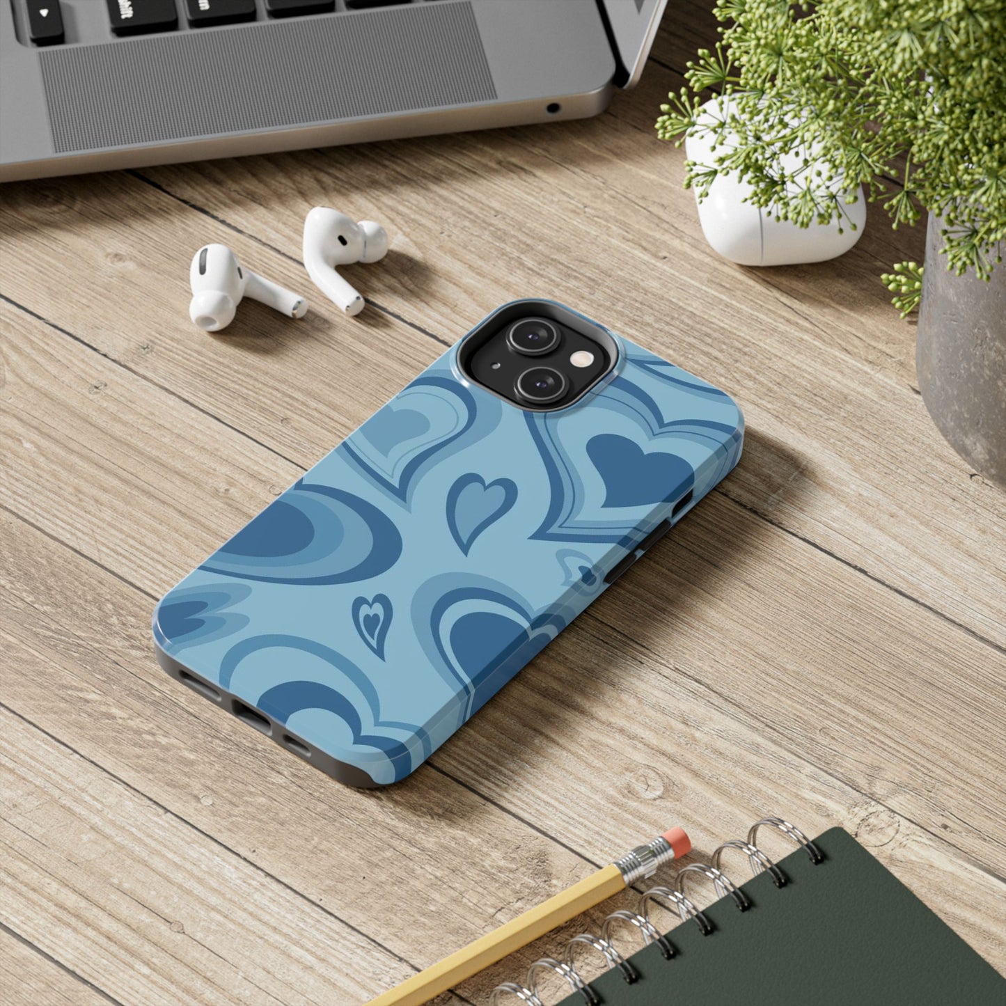 Blue Hearts Pattern Phone Case