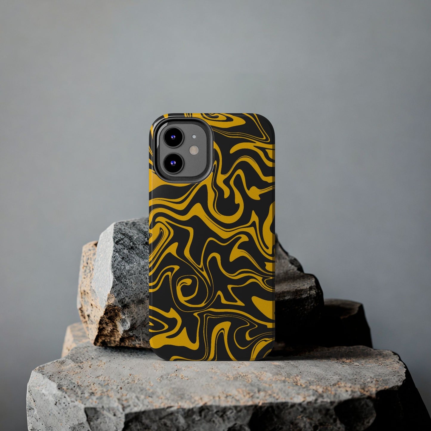 Black and Gold Mix Pattern Phone Case