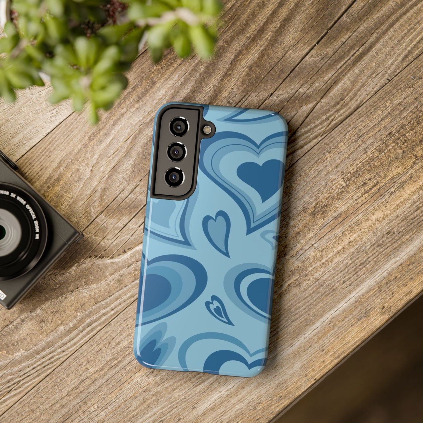 Blue Hearts Pattern Phone Case
