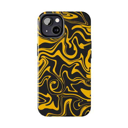 Black and Gold Mix Pattern Phone Case