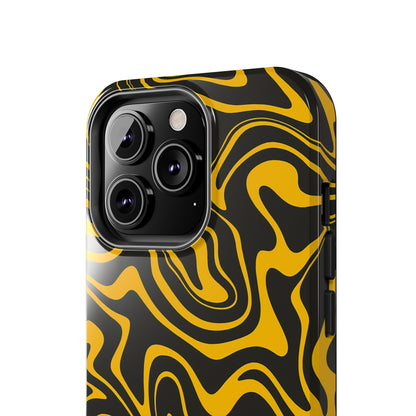 Black and Gold Mix Pattern Phone Case