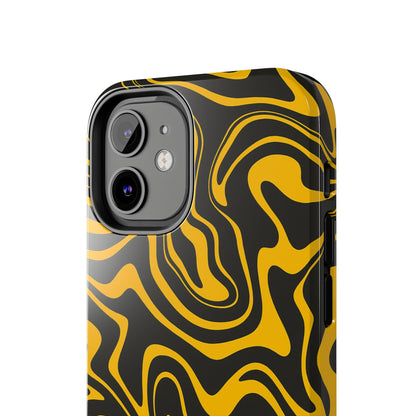 Black and Gold Mix Pattern Phone Case