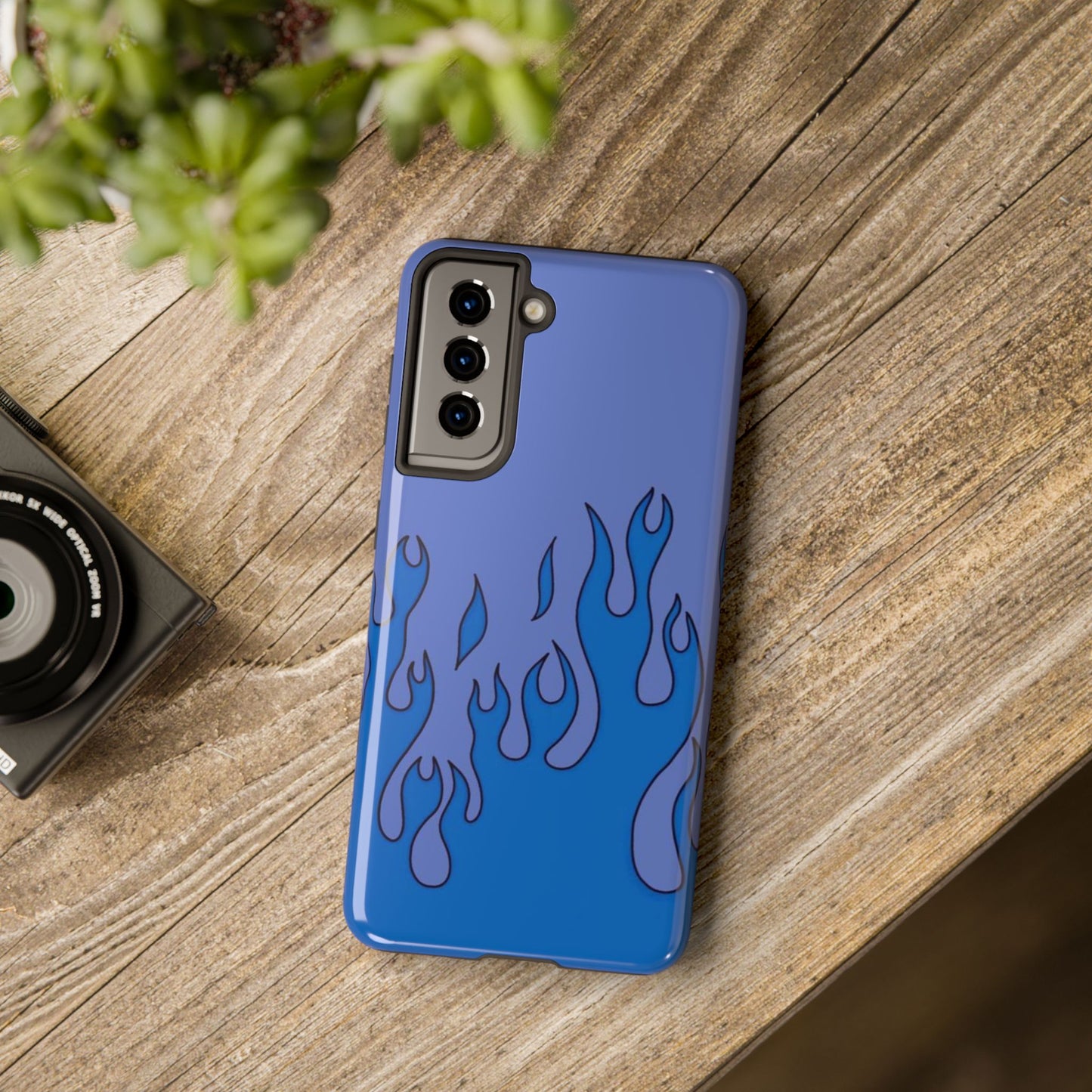 Blue Flames Pattern Phone Case