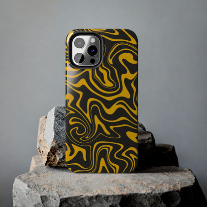 Black and Gold Mix Pattern Phone Case