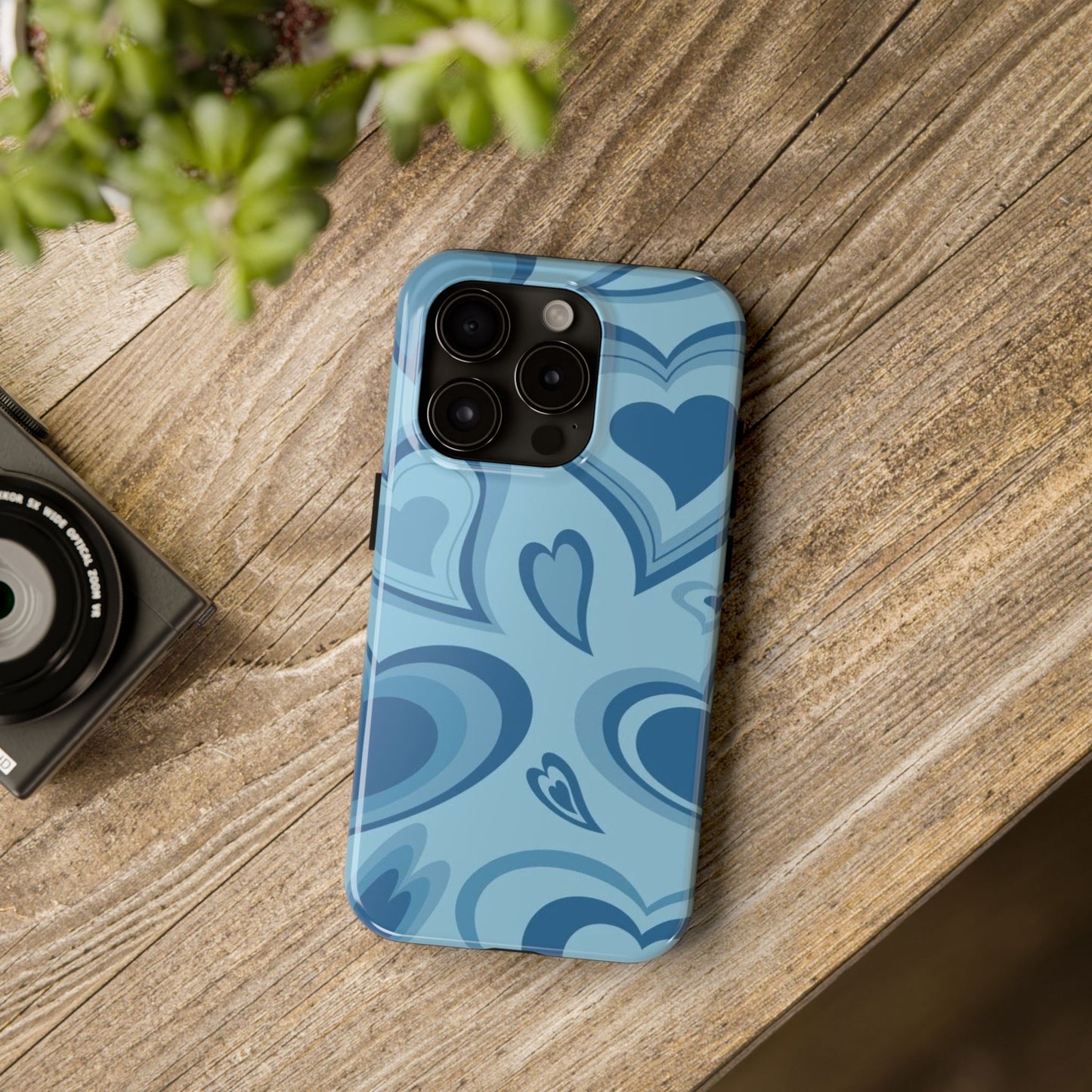 Blue Hearts Pattern Phone Case