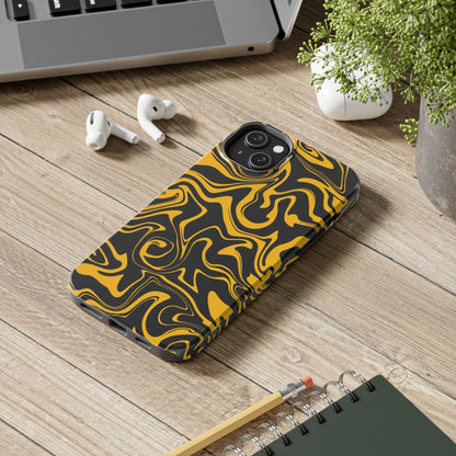 Black and Gold Mix Pattern Phone Case